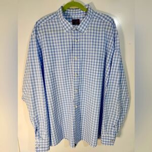 Untuckit Blue Checkered Men's Shirt, Size XXXL